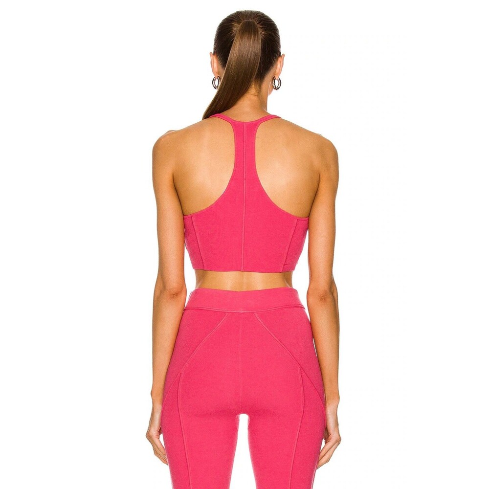 HELMUT LANG Womens Micro Bond Bra Tank Cropped Top Rose Sz XS NWT 195